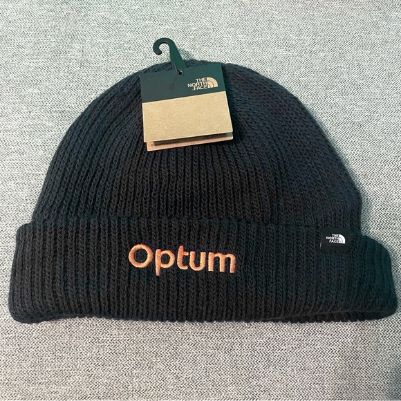 The North Face Optum Navy Blue Woven Beanie Sock Hat | Winter Snow Cozy Sweater - Picture 3 of 6